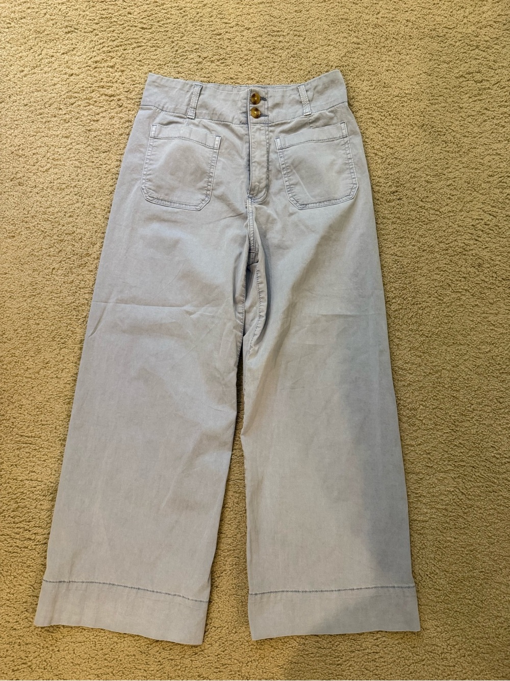LC Lauren Conrad High-Waisted Wide Leg Pants in Light Blue/Periwinkle